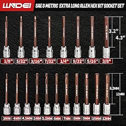 LLNDEI 3/8-Inch Drive Extra Long Allen Hex Bit