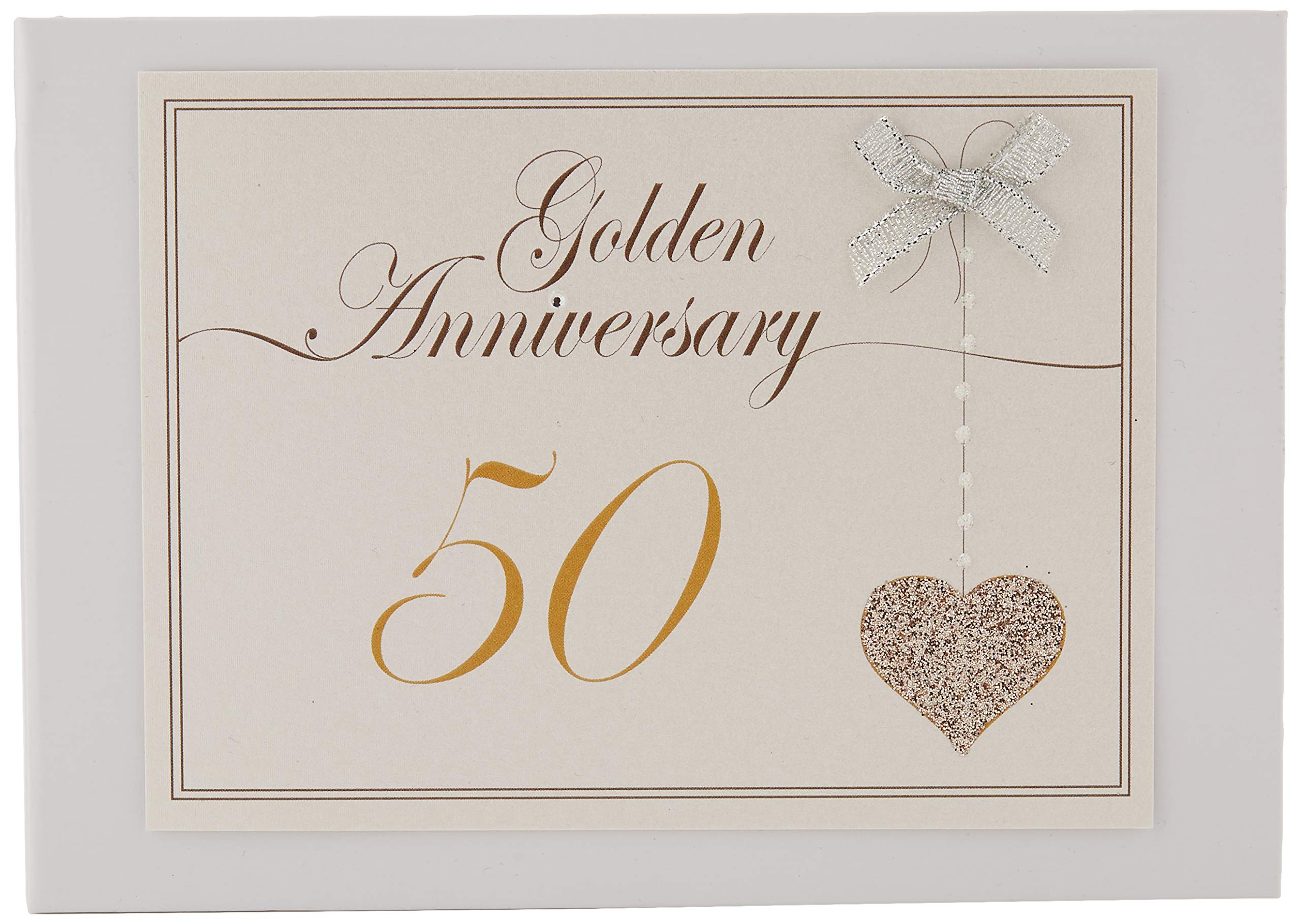 White Cotton Cards 50th Anniversary, Heart Photo Album (LLA50T), of