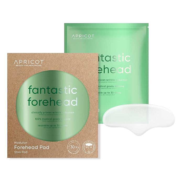 Apricot Beauty Healthcare Forehead Pad Medical Grade Silicone Forehead Pads With Highly Effective Hyaluronan To Smooth Wrinkles Reusable Up To 30 Times Vegan Cruelty Free Made In Germany Beauty Amazon Com