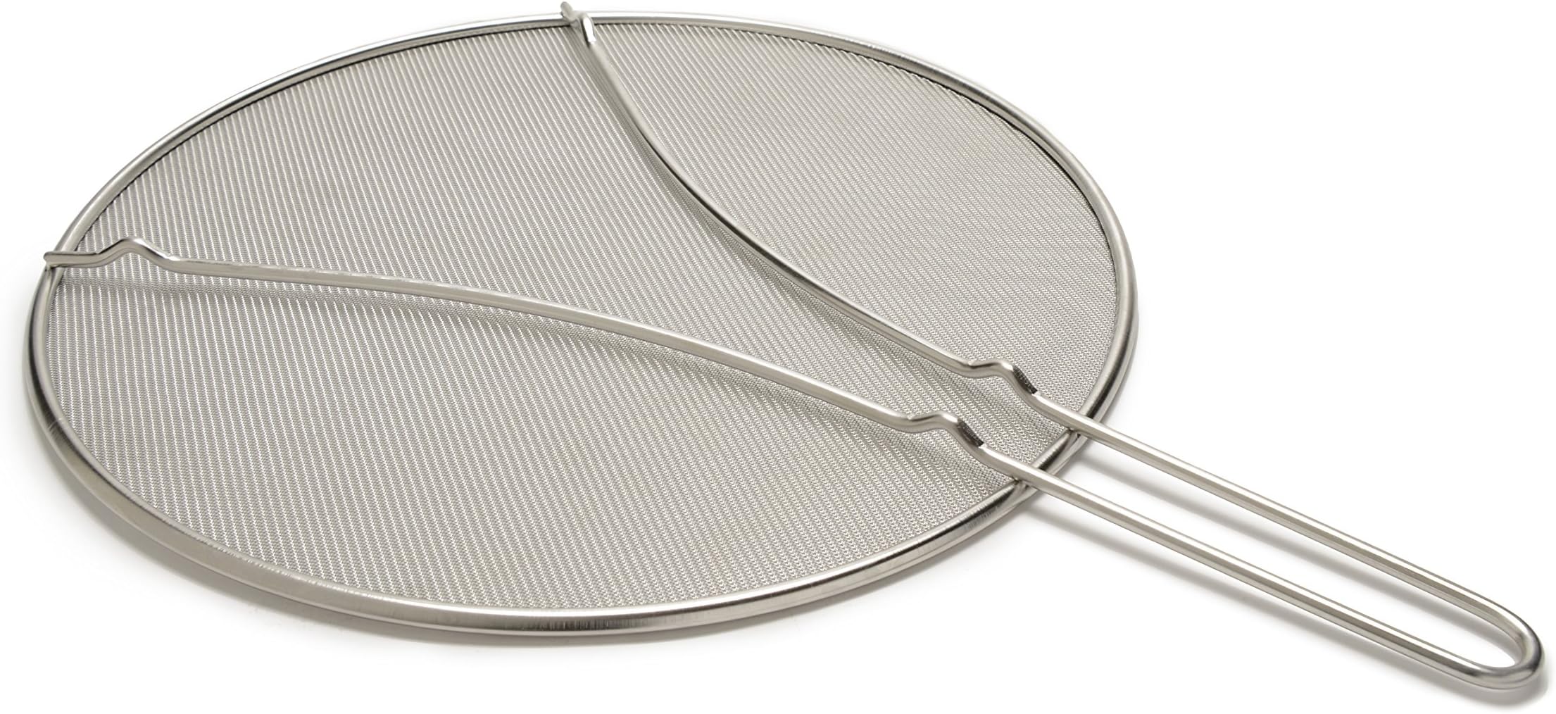 SKEMIX Splatter Screen - 13" Stainless Steel Screen with Fine Mesh and Resting Feet Food Safe Heavy Duty Grease Guard Splash Shield for Pots and Frying Pans