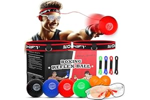 Soul Shift Boxing Reflex Ball – 4-Level Family Training Pack | Safety Glasses + Reaction Ball + 2 Headbands | Improve Focus, Reflexes, Agility & Hand-Eye Coordination | MMA