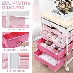 SYKIARIOL Utility Cart with 5 Drawers,Storage