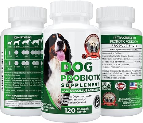 Amazon Com Bark Brothers Probiotic Supplement For Dogs For bark brothers probiotic supplement for dogs for improved digestion better health contains premium lactobacillus acidophilus glucosamine