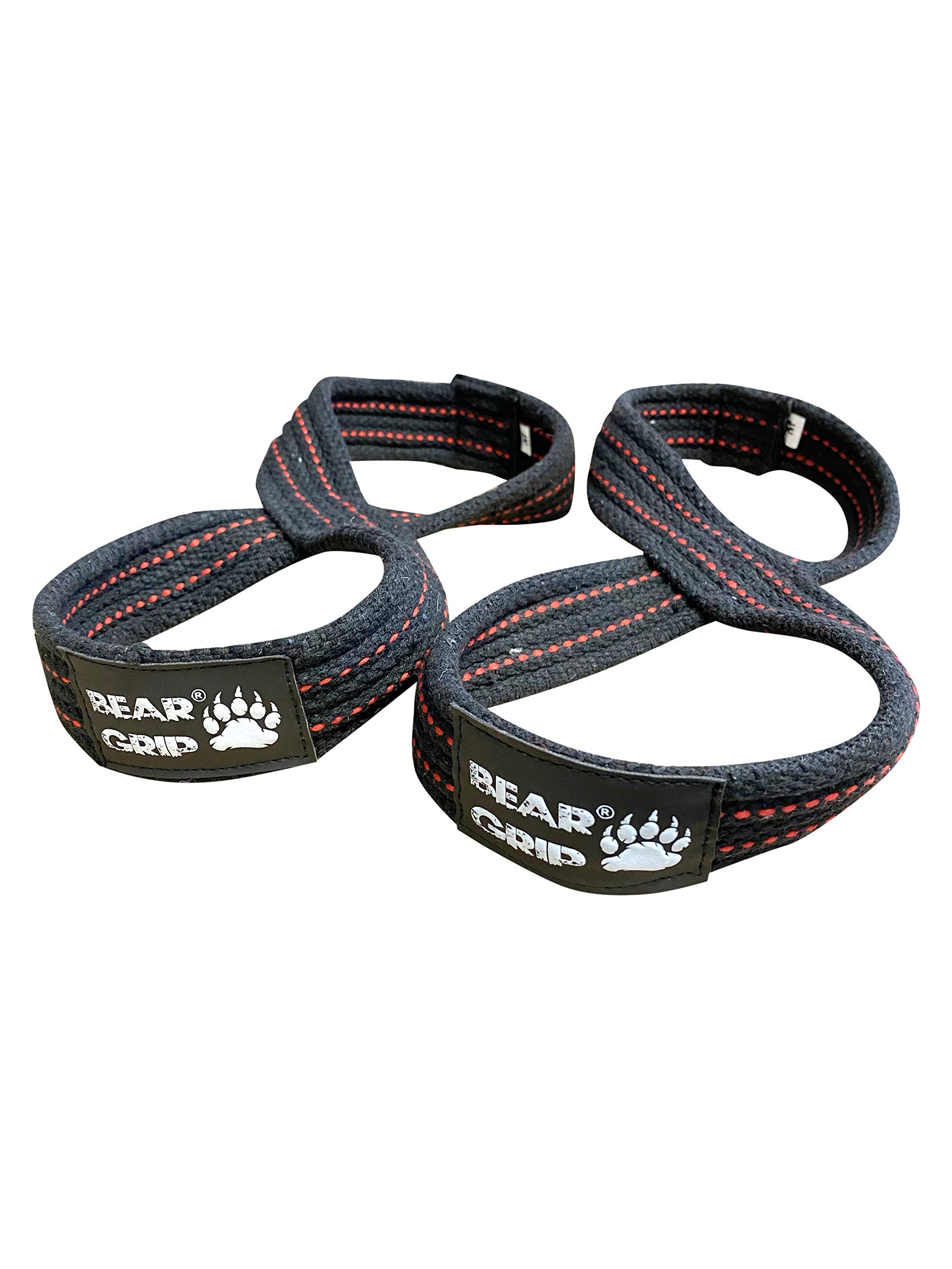BEAR GRIP - Figure 8 Weight Lifting Straps Elite Edition (BLACK, L)