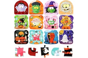 WORLDBAZAAR Halloween Puzzles for Kids Bulk 24 Pack Paper Puzzle Halloween Party Favors Gifts Goody Bag Fillers Classroom Reward Holiday Activities