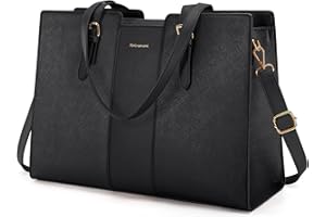 RAINSMORE Laptop Bags for Women PU Leather 15.6 Inch Tote Bags Waterfroof Work Tote Bags Handbags Women for Business Travel