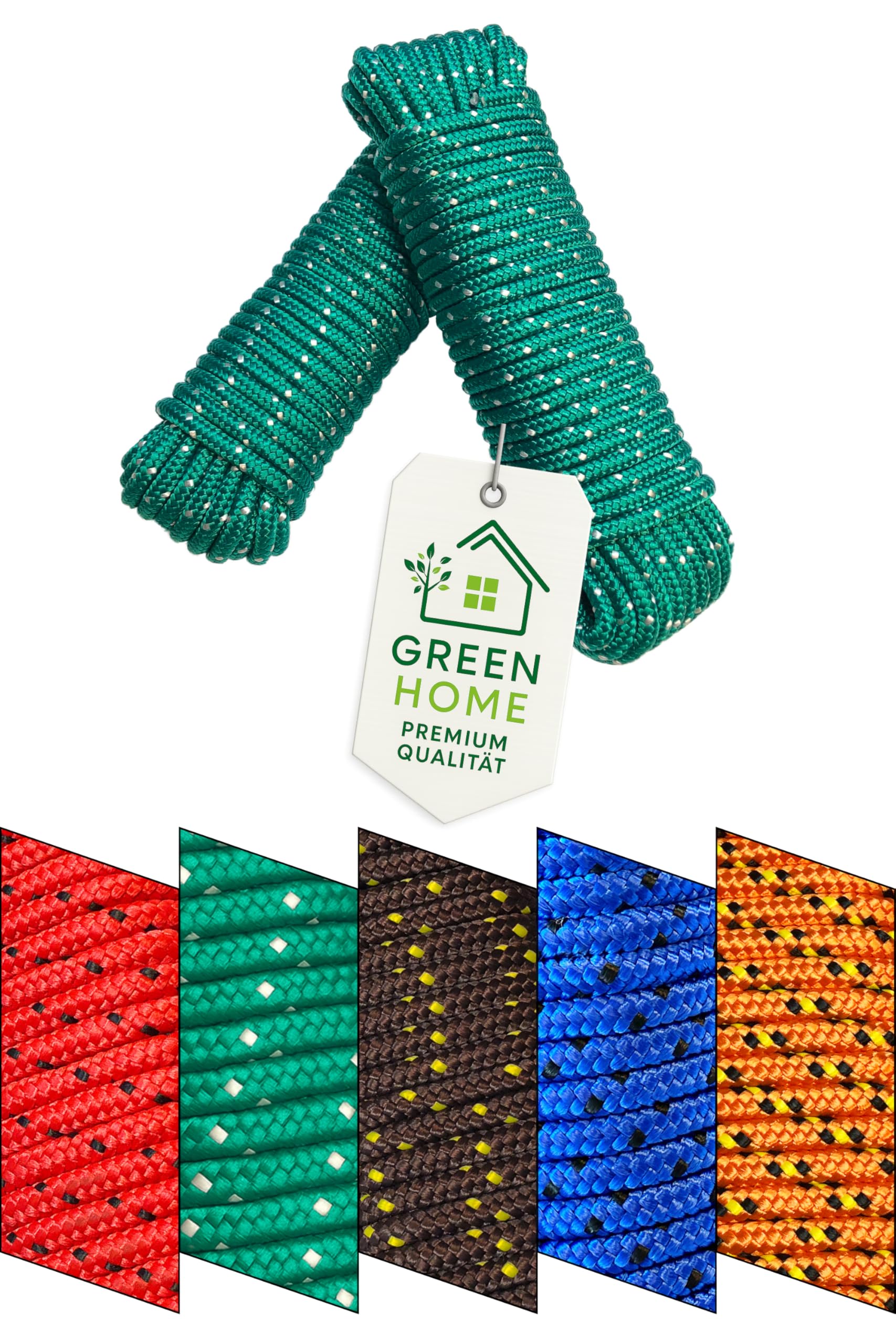 Rope 8 mm x 20 m - Polypropylene (PP) Rope, Mooring Rope, General Purpose Rope, Tethering Rope, Garden Rope, for Outdoor Use - Breaking Load: 700 kg - 20 m x 8 mm