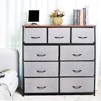 Amazon Com Kinwell 9drawers Extra Wide Fabric Storage Organizer