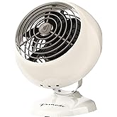 Vornado VFAN™ Mini Classic Vintage Fan, Retro Metal Air Circulator, For Desk & Bedside, 2 Speeds, Adjustable Tilt, Personal Cooling with Targeted Airflow, Quiet Fan, Vintage White
