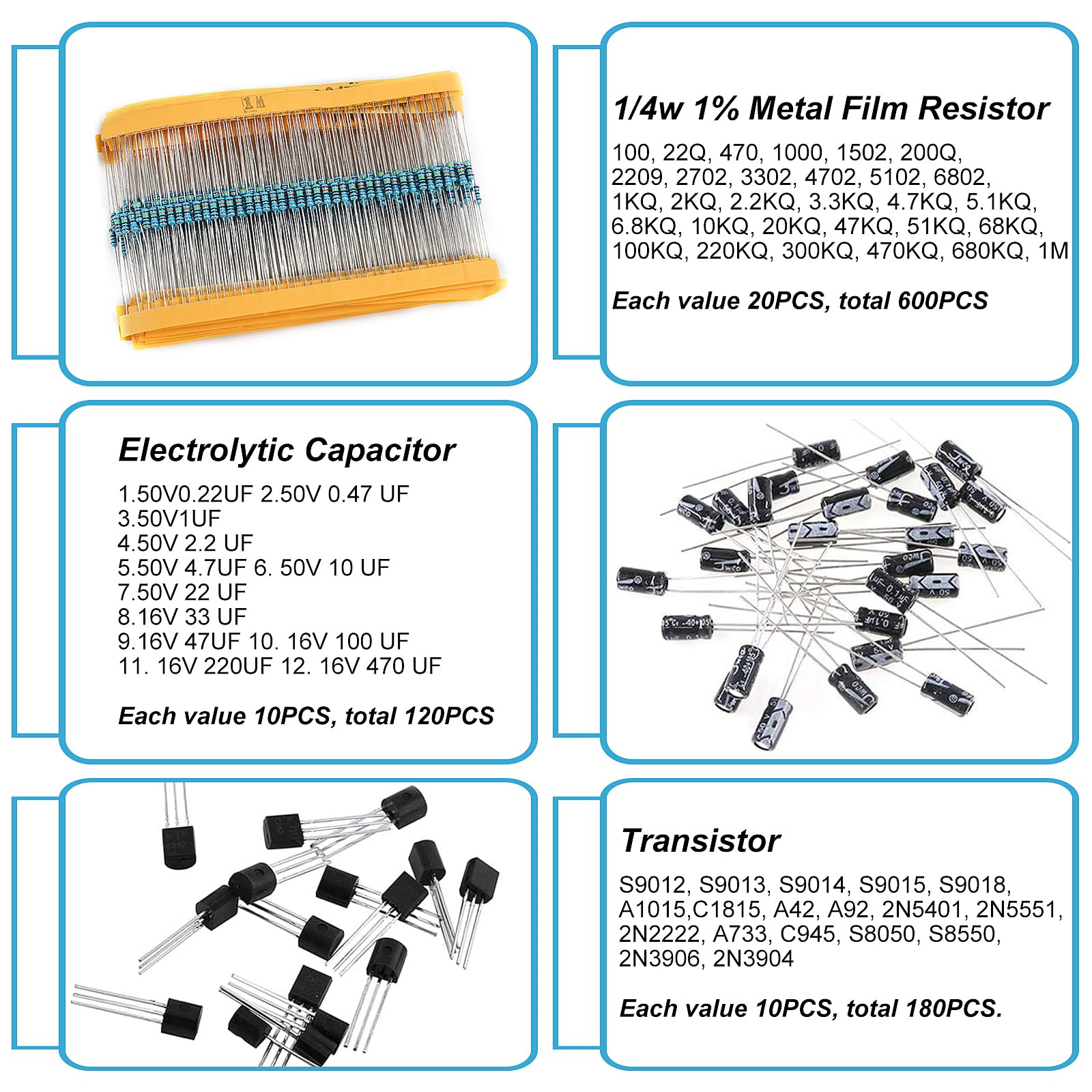 Mua 1400Pcs Basic Electronics Component Assortment Kit, Electrolytic ...