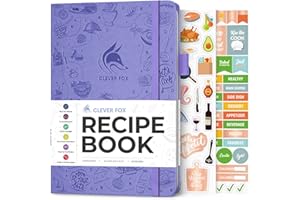 Clever Fox Recipe Book – Make Your Own Cookbook Blank Pages – Empty Notebook to Write In Recipes – Unique Cooking & Baking Gi