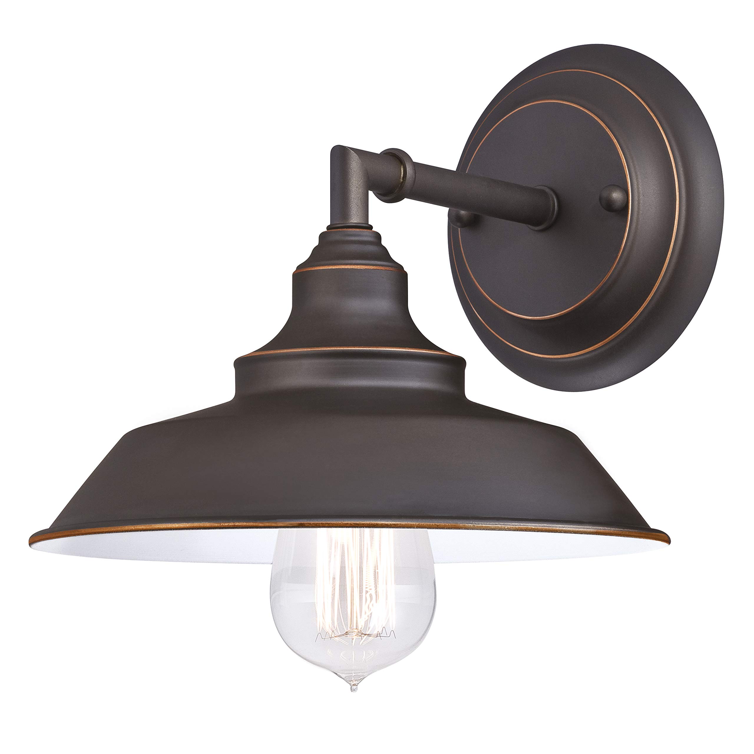 Westinghouse Lighting 63435 Iron Hill One-Light Indoor Wall Fixture, Oil Rubbed Bronze Finish with Highlights