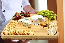 DESSINI Natural Bamboo Cheese Board and Cutlery