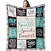 Paihvcn SLP Gifts Blanket 60" X 50", Speech Therapist Gift, Speech Language Pathologist Gifts for Women, Gifts for Speech Therapists Female, Speech Therapy Appreciation Month Gift Ideas