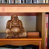 Purity Style Large Wooden Laughing Buddha Statue Handcrafted Fair Trade 17cm view 7