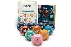 Insplore 12-Sided Writing Dice – Giftable Creative Writing Tool for Beating Writer's Block - 120 Inspiration Prompts Plus Fun Games and Challenges - Great Gift for Teen and Adult Authors
