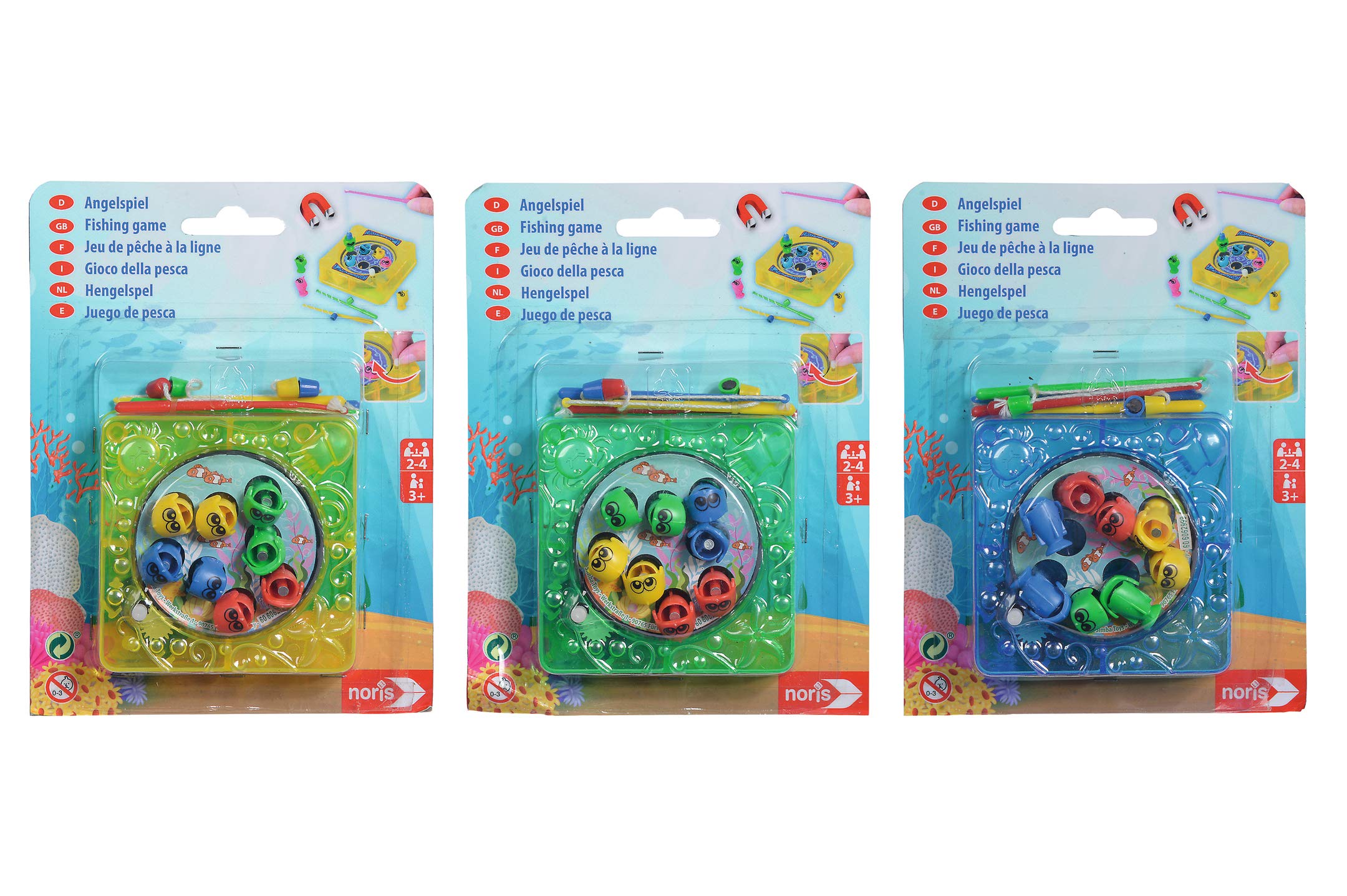 Noris 606062999 – Fishing Game with Wind-Up Function (Colour cannot be chosen) – Set with 8 Fish and 4 Fishes, from 3 Years