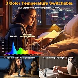 HIONXMGA Book Reading Light,Silent Touch Book Lamp