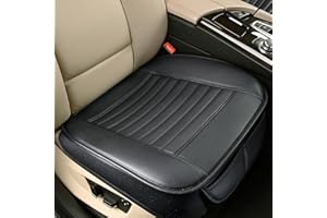 Sunny color 2pc Edge Wrapping Comfortable Car Front Seat Covers, Seat Protectors, Anti-Slip Bottom Seat Cushion Covers for Auto with PU Leather(Black)