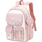 WLLLXY Girls Backpack for School Cute Bookbag Mini Coin Purse Laptop Bag | 15.6 Inch Laptop,Large Daypack for Kids Teens Elementary Middle School Travel