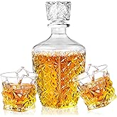 LAWADACH Whiskey Decanter Set,Liquor Decanter Set with 2 Glasses,Decanter set for Men,Decanter for Tequila,Bourbon,Rye,Gifts for Men,Dad,Home Bar Decor - 28oz