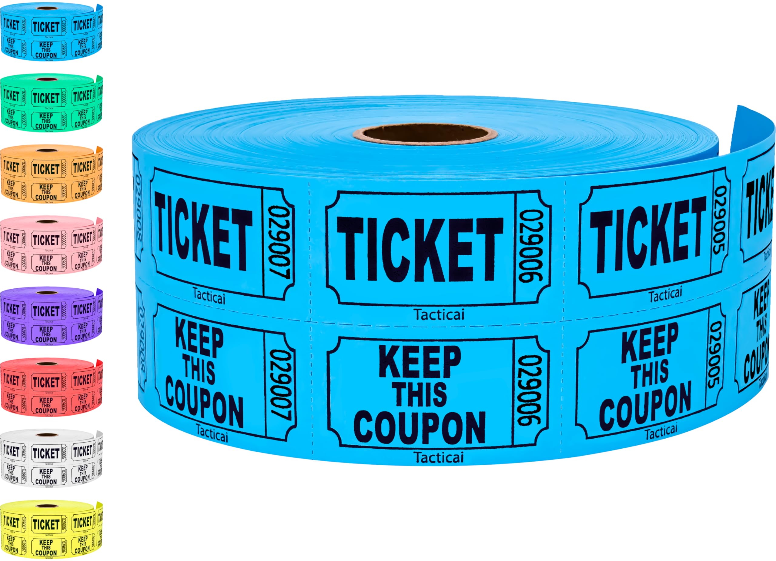 Tacticai 1000 Raffle Tickets, 50/50 Double Roll, Blue