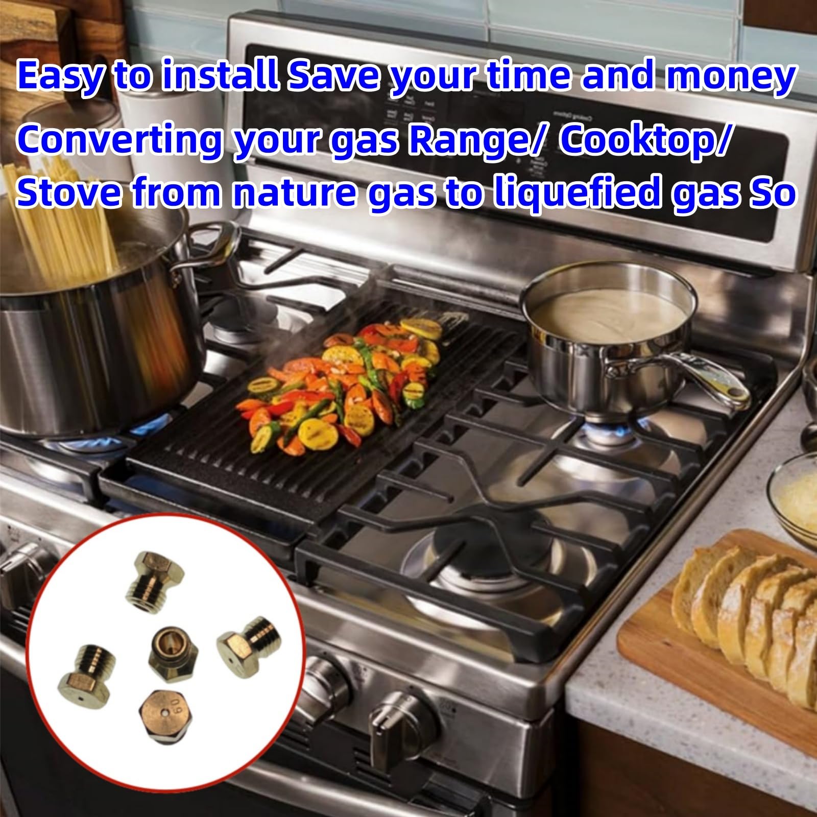 ​36 Pcs Propane Orifice Kit,Propane Lp Natural Gas Brass Jet Burner Nozzle Replacement Parts M6x0.75 mm Gas Spray Tip 0.3/0.4/0/7/0.8/0.9/1.0/1.1/1.2/1.5/1.7/1.9mm