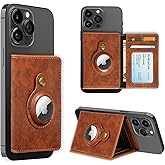 LOHASIC for MagSafe Wallet with AirTag Holder, Magnetic Wallet 6 Card Holder with Stand, Compatible with iPhone 16/15/14/13/12 Pro Max 6.1/6.7 Series, Vegan PU Leather