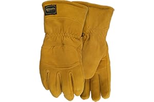 Watson Gloves Leather Winter Lined Ranch Gloves - Crazy Horse Heritage, Comfortable, Deerskin, Warm Sherpa Lining