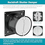 HG Power 150mm Exhaust Fan 525m³/h Stainless Steel Backdraft Damper view 5