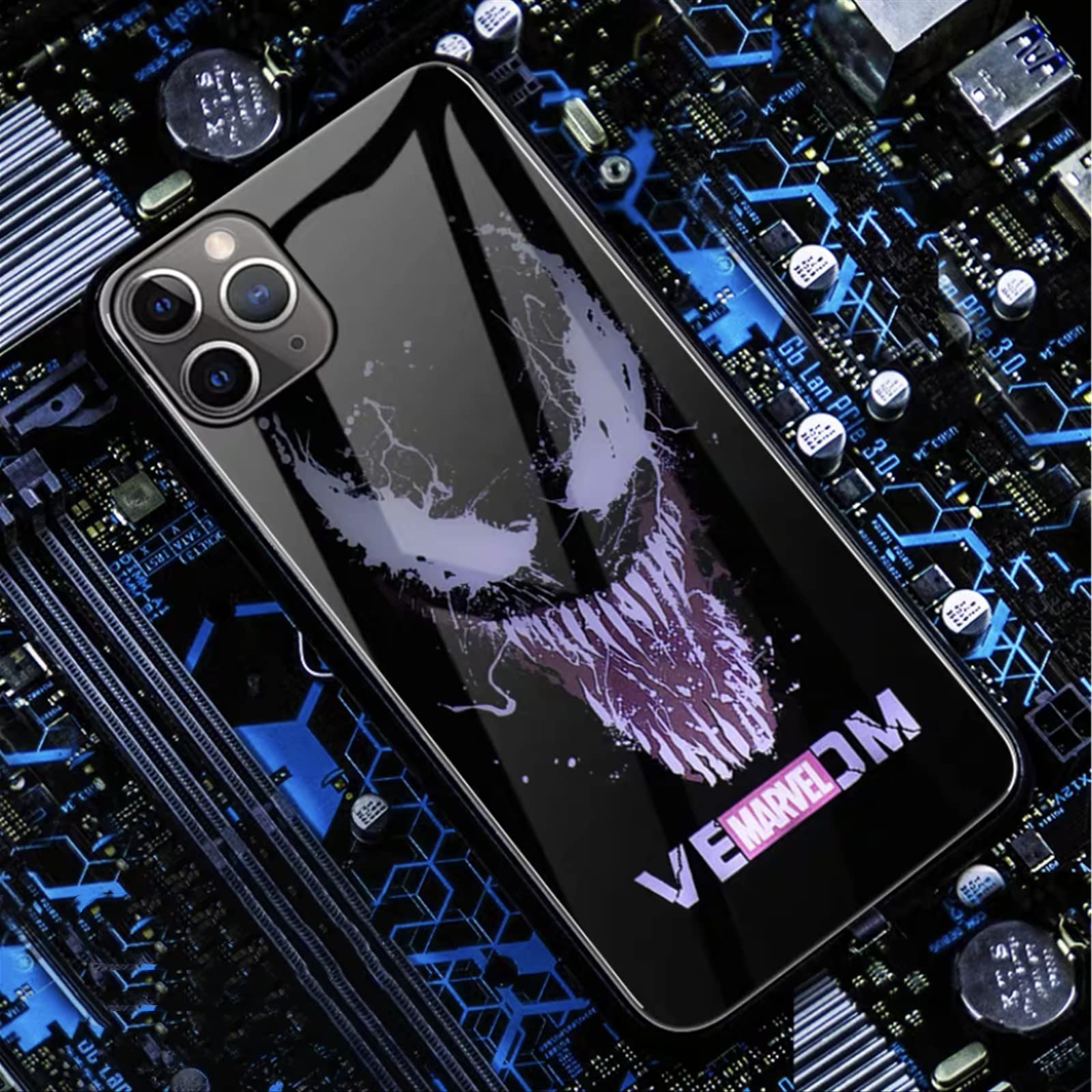 YXuan Venom LED Light Up Case for iPhone 13 Pro Max Luminous Comic