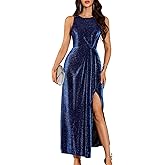 BeryLove Women's Formal Sequin Wedding Guest Dress Sparkly Long Prom Evening Dresses