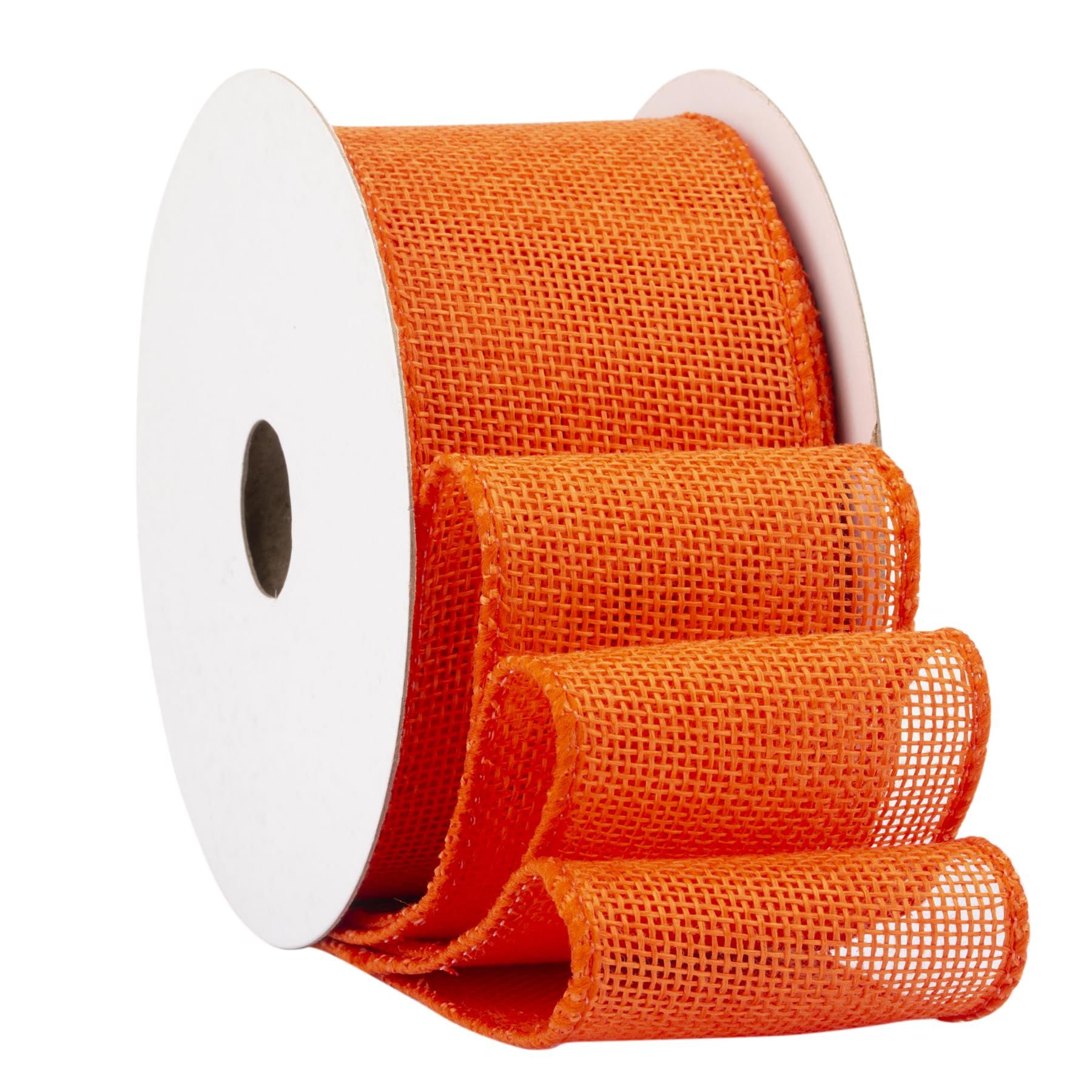 Fondersy 9-Meter Orange Burlap Ribbon Wired Burlap Ribbon - 50mm Width for Gift Wrapping, Floral Arrangements, Wreath Making, and Christmas Decor