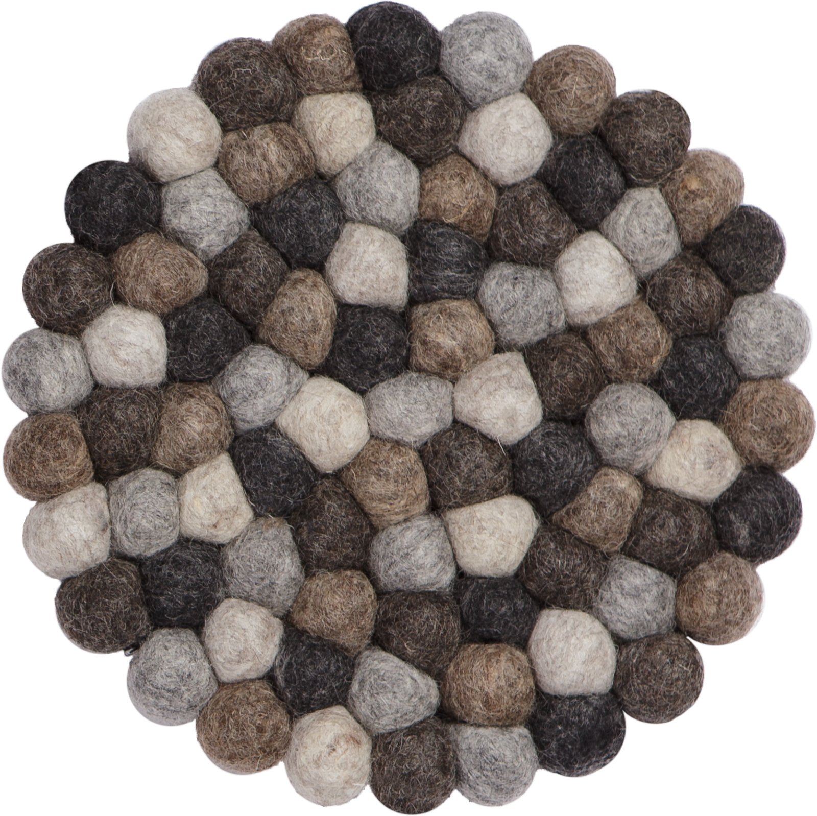 myfelt Néla Felt Ball Pot Rest Round Virgin Wool – Natural, Ø 20 cm