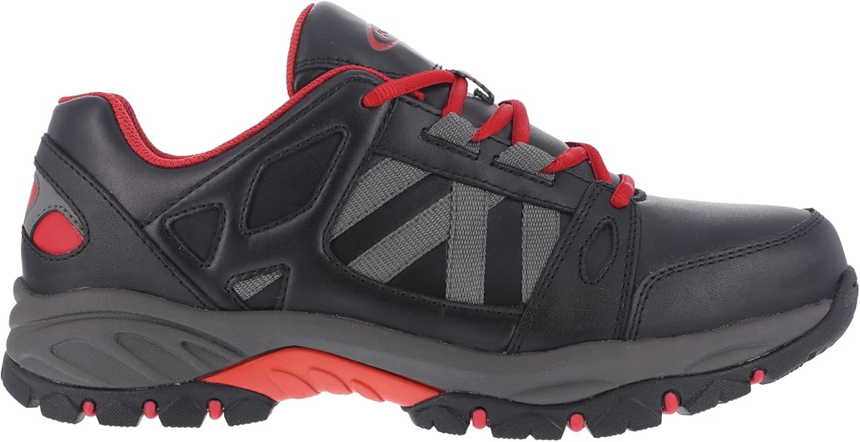 Knapp Men's Allowance Sport Steel Toe Work Sneakers, Black Leather