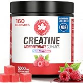 GABE SUNNYBEARS Creatine Monohydrate Gummies 5000mg Per Serving, 160 Count, NSF Certified, Muscle Growth, Strength &amp; Recovery Support for Men &amp; Women, Raspberry Flavor