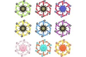 IRVOTBES Christmas Transformable Fidget Spinners,Funny Stress Relief Sensory Fidget Toys,Deformable Chain DIY Robot Fingertip Gyros Toys Party Favors Christmas Stocking Stuffers for Kids and Adults (9PC)