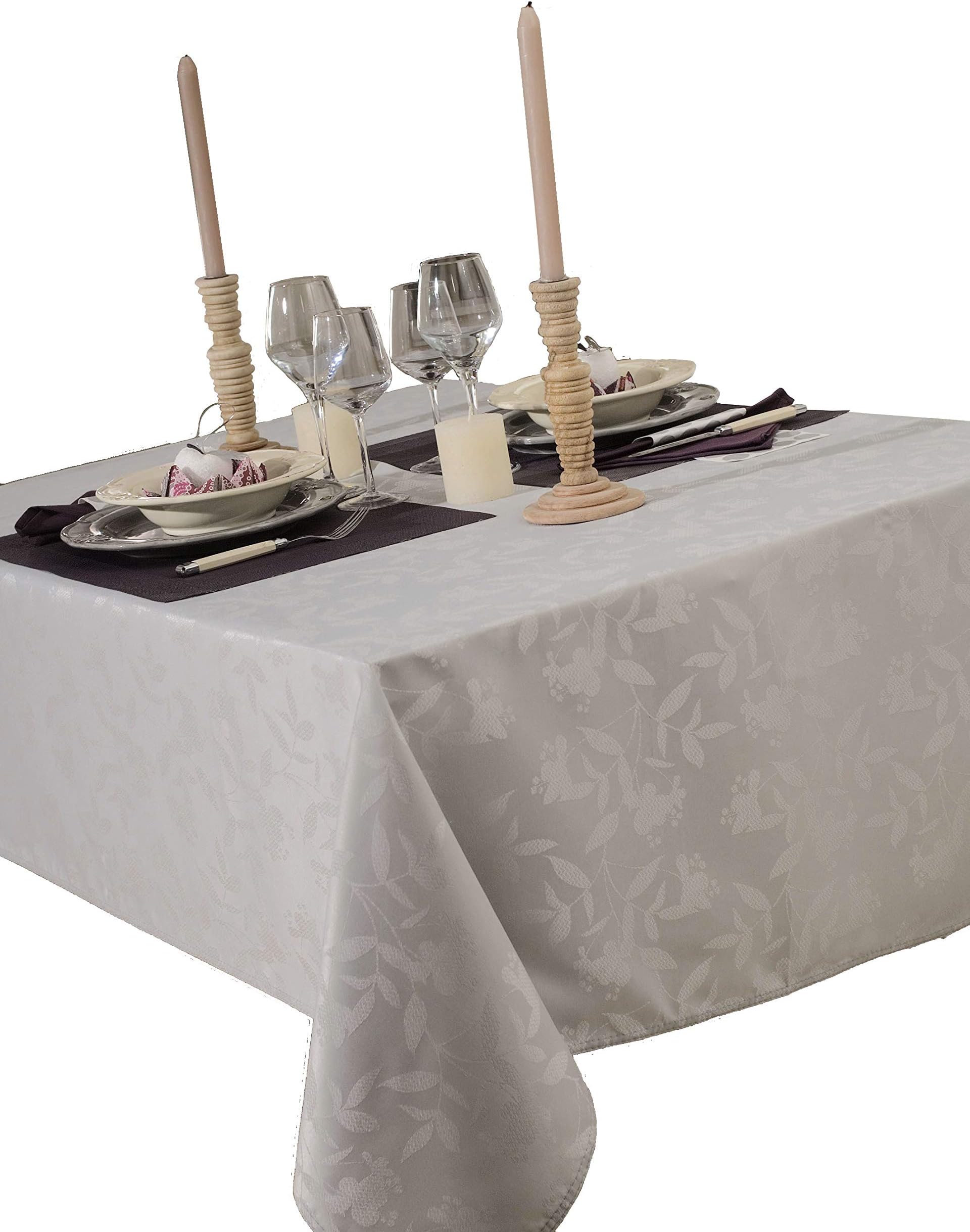 CALITEXDamask Ombra Tablecloth 150 x 250 cm Pearl Grey