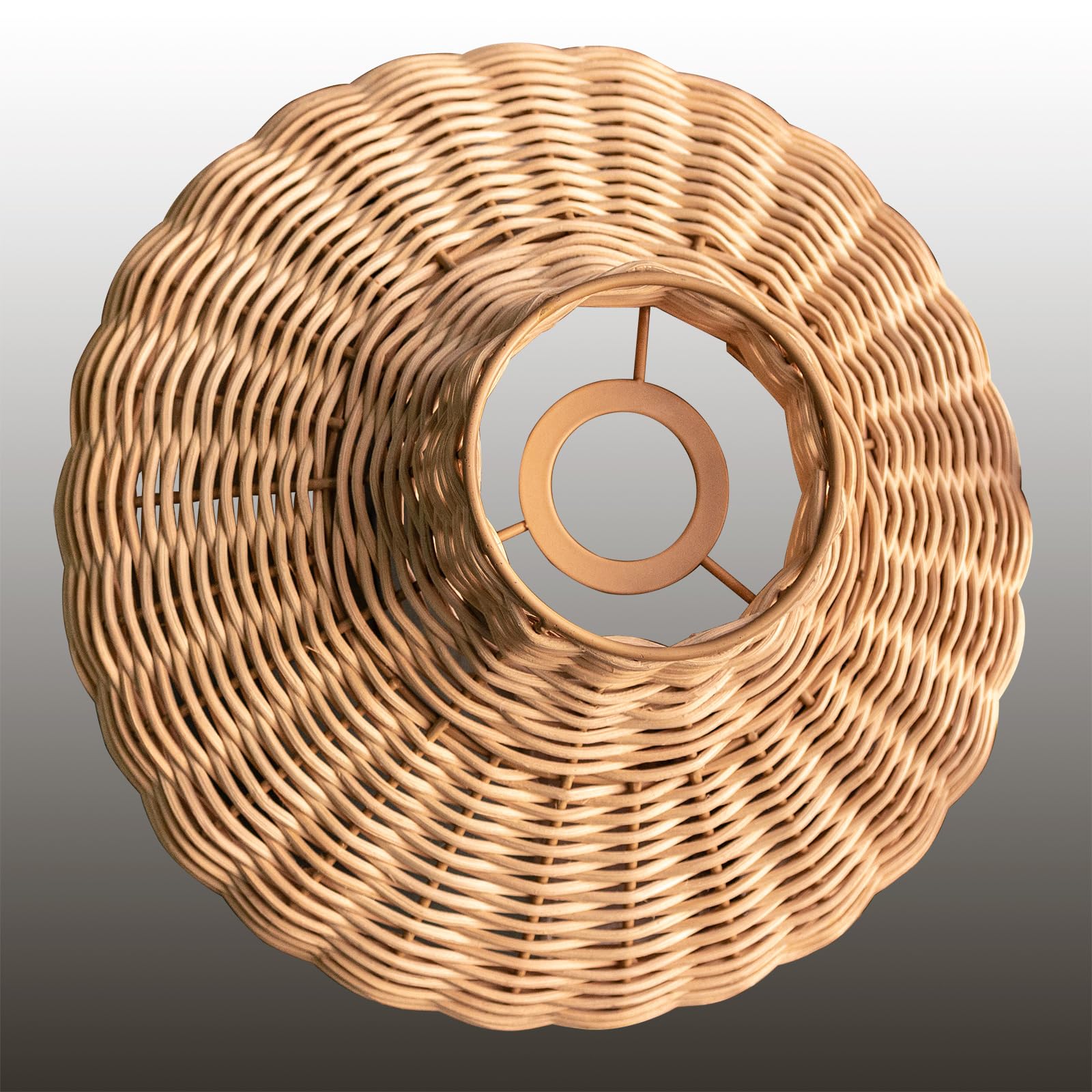 Photo 1 of Rattan lampshade Hanging Pendant Light CoversWicker,Boho Woven replacement Lamp Shades,Woven-wicker Boho Ceiling Light cover For Living Room Bedroom Kitchen Light Fixture Replacement