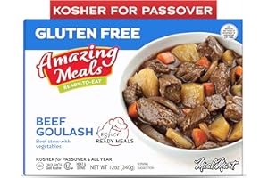 KJ POULTRY KJ Meals - Kosher for Passover Beef Goulash Stew with Vegetables, MRE Meat Meals Ready to Eat, Gluten Free Food (1 Pack) Prepared Entree Fully Cooked, Shelf Stable Microwave Dinner