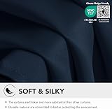 Deconovo Solid Curtains Navy Blue 42 x 90 Inch 2 Panels Thermal Blackout Eyelet view 6