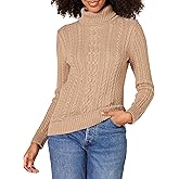 Amazon Essentials Women's Fisherman Cable Turtleneck Sweater (Available in Plus Size)
