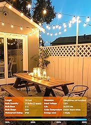 Brightown 25FT LED Outdoor String Lights, Plug-in
