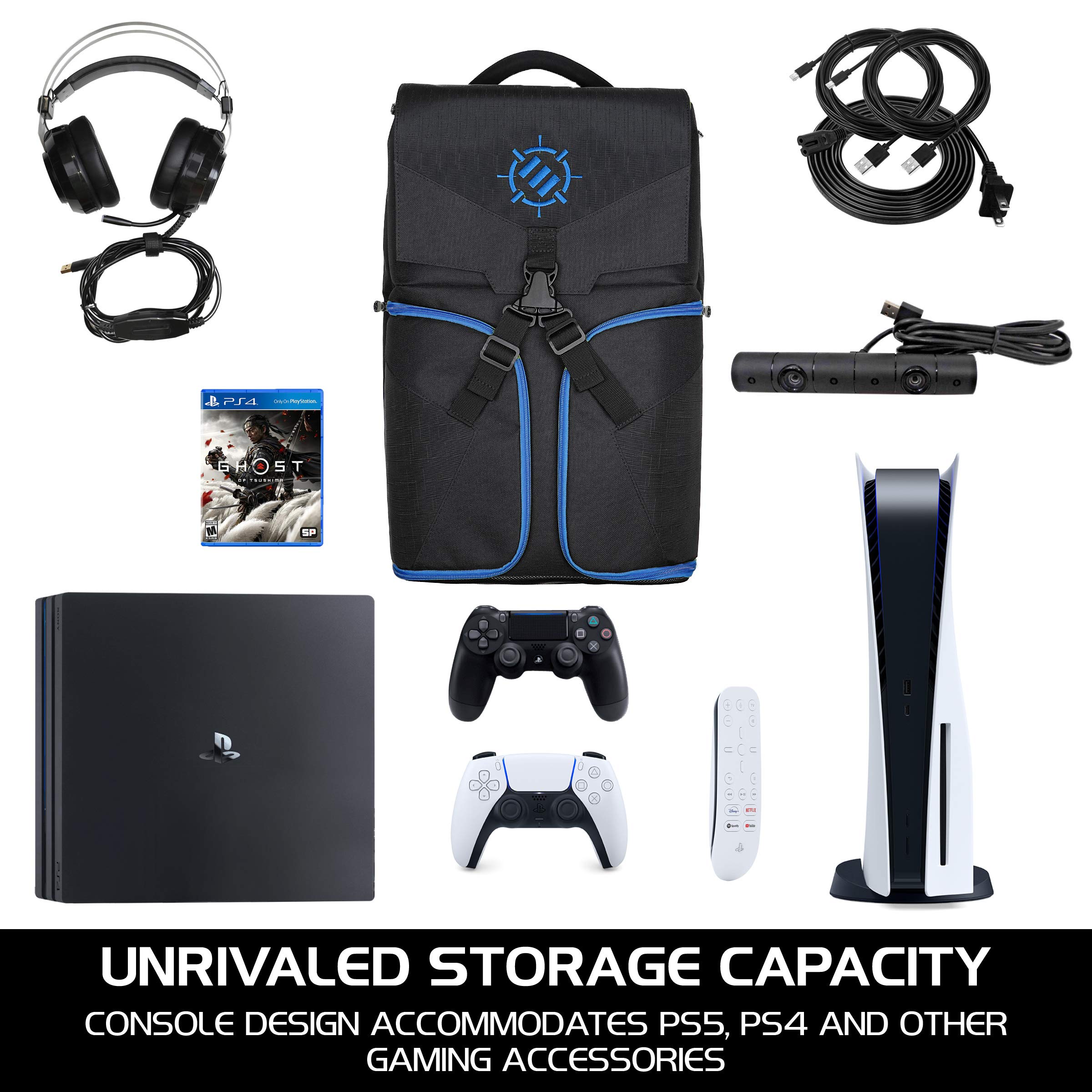 ENHANCE eSports Gear Universal Console Laptop Gaming Backpack - Compatible with PS4 Pro, Xbox One & Computers - Gear Arsenal Storage for Controllers, Headsets, Games, Mice, Keyboards & Accessories