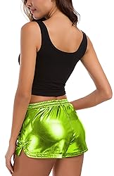 Women's Metallic Shorts Sparkly Hot Outfit Shiny