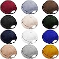 12 Pieces Brimless Hat Docker Cap Adjustable Skull Caps for Men Women Rolled Cuff Hats Brimless Beanie Hat, Assorted Colors