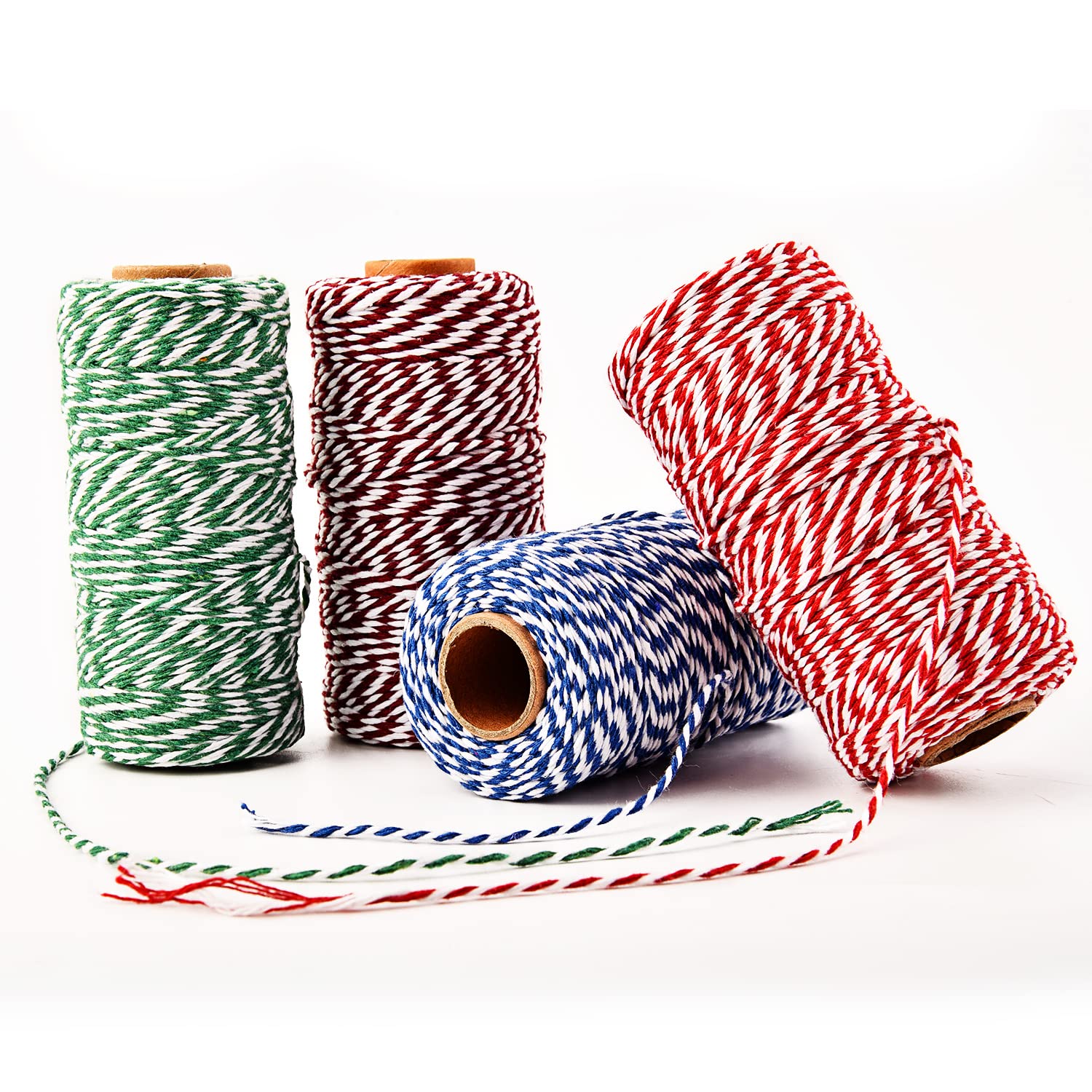 Jalan 400m Bakers Twine Cotton Durable Macrame String Twine Garden Thread Tags Tie String Spool for Gardening, Butchers, DIY Crafts, Gift Wrapping Mixed Color