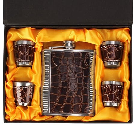 Jonquin Stainless Steel Flask Set (JQ02479, Brown)