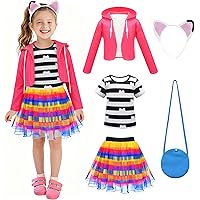 HBJYCKJ Rainbow Tutu Dress T-Shirt for Girls Perfect Halloween Party Outfit Ages 2-12