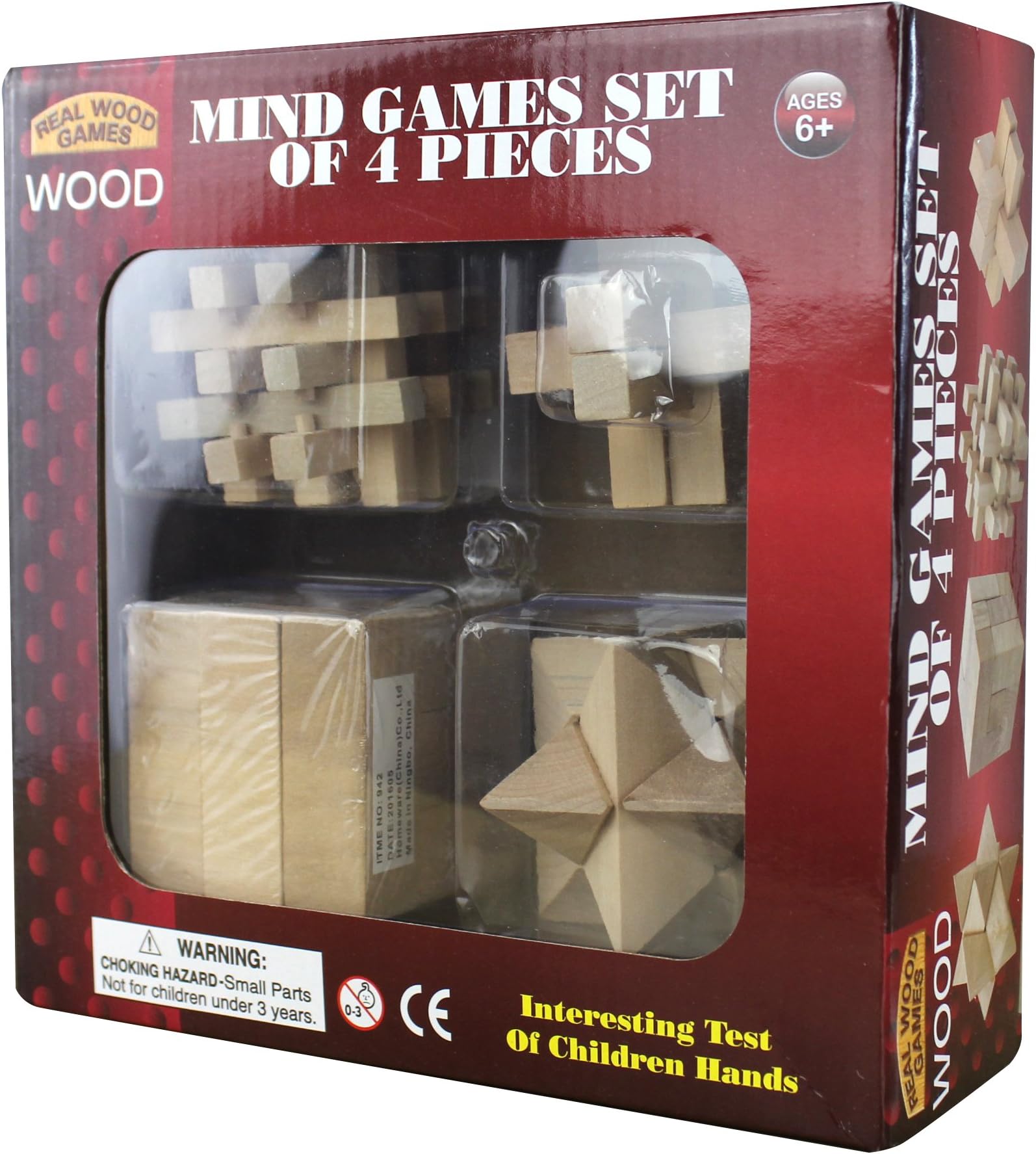 Real Wood Games Mind Games Set of 4